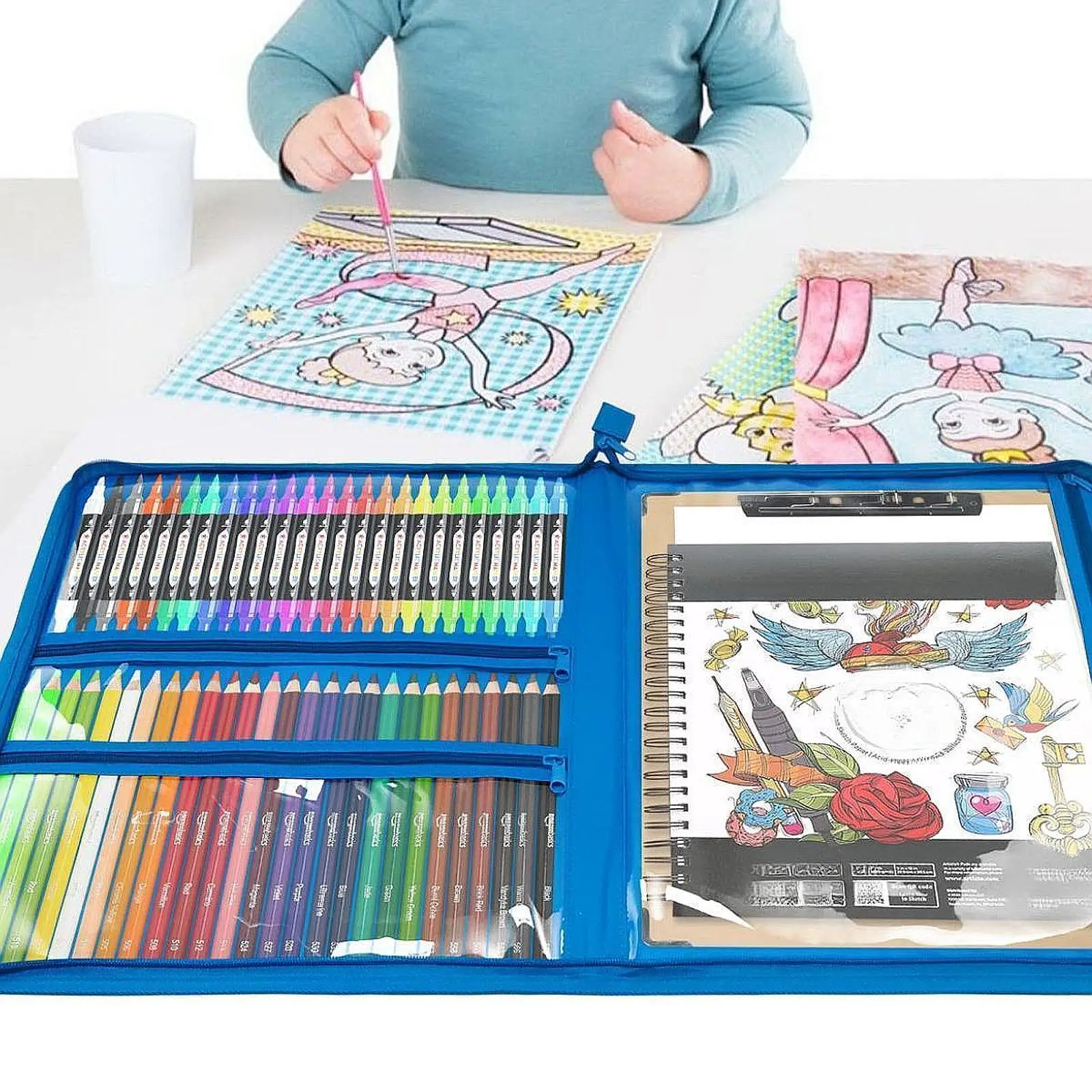 

Multi Layered Artwork Tote Bag Children Versatile with Handles Painting Pouch