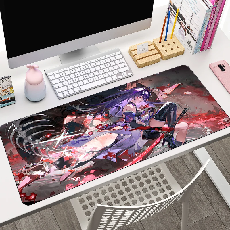 Honkai Star Rail Acheron Mouse Pad Laptop Gaming Accessories Mousepad XXL Purple Anime Girl Desk Mat PC Kawaii Gamer Cabinet Mat