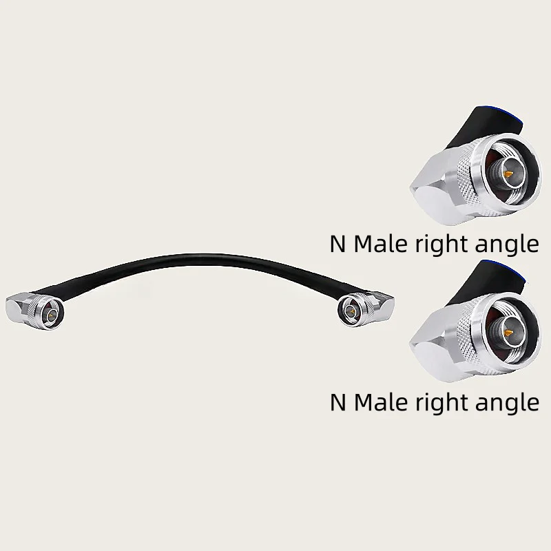 

LMR400 Cable N Male to N Male right angle Connector 50ohm Crimp for LMR-400 Pigtail Antenna Radio
