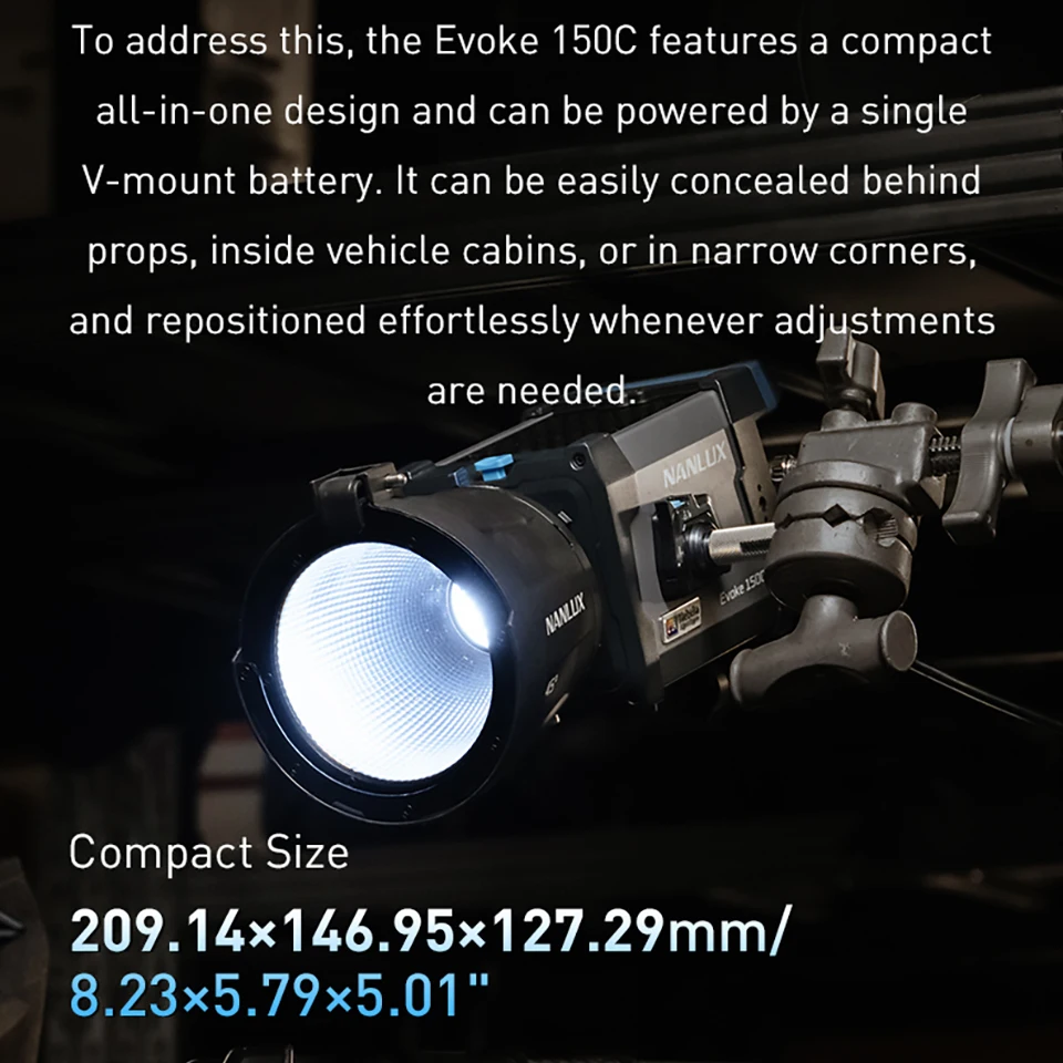 Nanlux Evoke 600C RGB LED Spotlight CRI96 TLCI 97 1000-20000k Fill Light for Photography Studio Includes 25° Reflecor