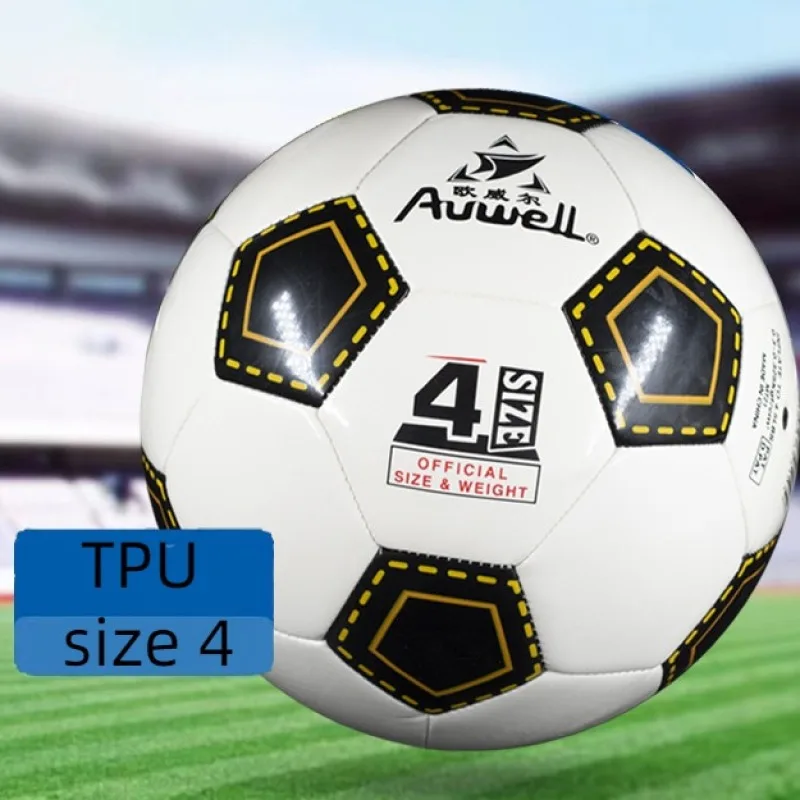 

TPU Size 4 Football for Children Machine Sewn Anti-slip Waterproof Grassland Game Ball Kids Group Training Match Soccer Ball