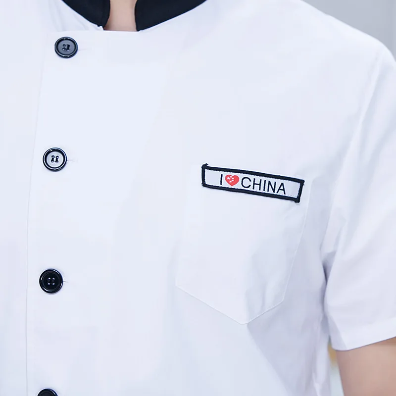 Uniforme de Chef de manga corta para hombre y mujer, ropa de trabajo para Catering, restaurante y cocina, venta al por mayor