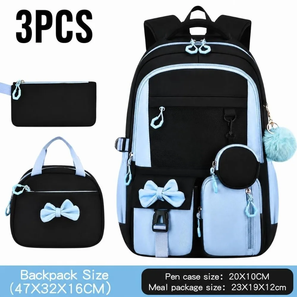 3PCS/1PC Cartoon Backpack,lunch Bag,Pencil Case Set Lightweight Large‑capacity School Bookbag Waterproof Multilayer