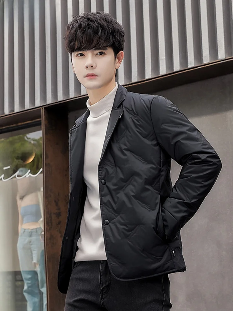 

Мужская пуховая куртка TUCANO Premium: белая, приталенная, повседневная, ветрозащитная, теплая, из полиэфирного волокна