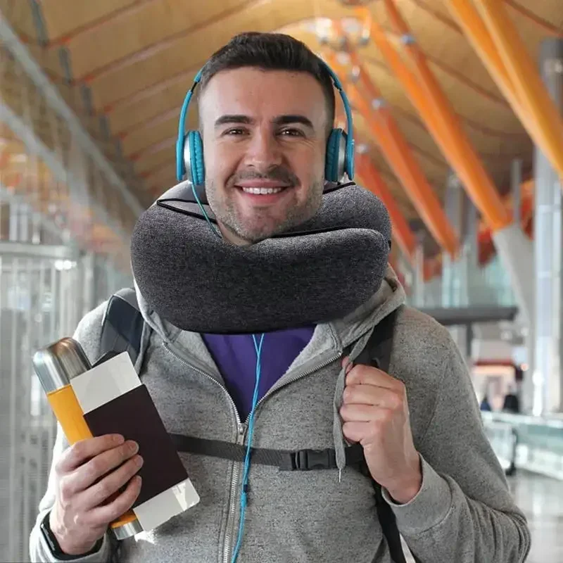 

Memory Foam U-Shaped Pillow Can Store U-Shaped Pillow Neck Pillow Travel Plane Travel Pillow Adjustable Soft Noon Break Sleep