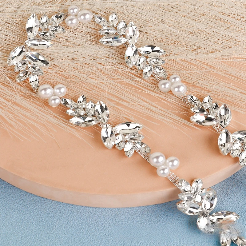 

Pearl & Rhinestone Bridal Belt, Crystal Waist Cincher Embellishments for Wedding Dress Luxury Accessories