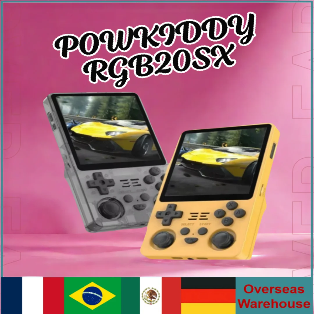 

New Powkiddy RGB20sx Portable Handheld Game Console 4.0 Inch IPS Screen Linux Os Built-in Wifi Retro Game 512g 100000games