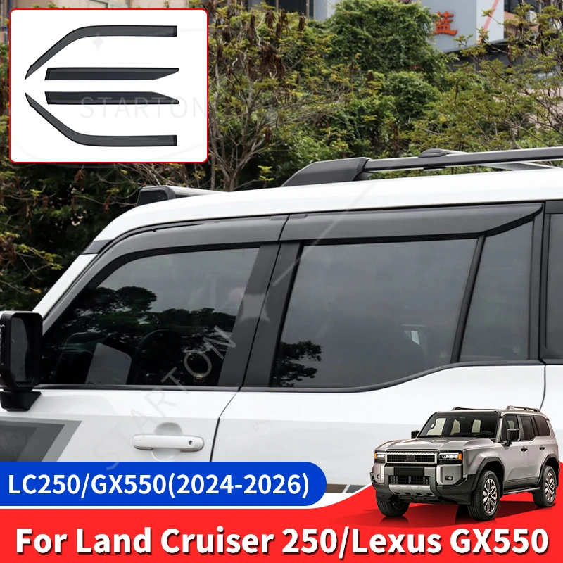 Window deflectors For Toyota Land Cruiser 250 Prado Lc250 2024 2025 1958 Rain guards Upgrade  Decoration Accessories