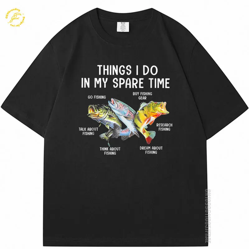 

Things I Do In My Spare Time Trading Funny Fishin Fish Men's T-Shirt Оверсайз Футболка Camisetas Mujer Koszulka Męska