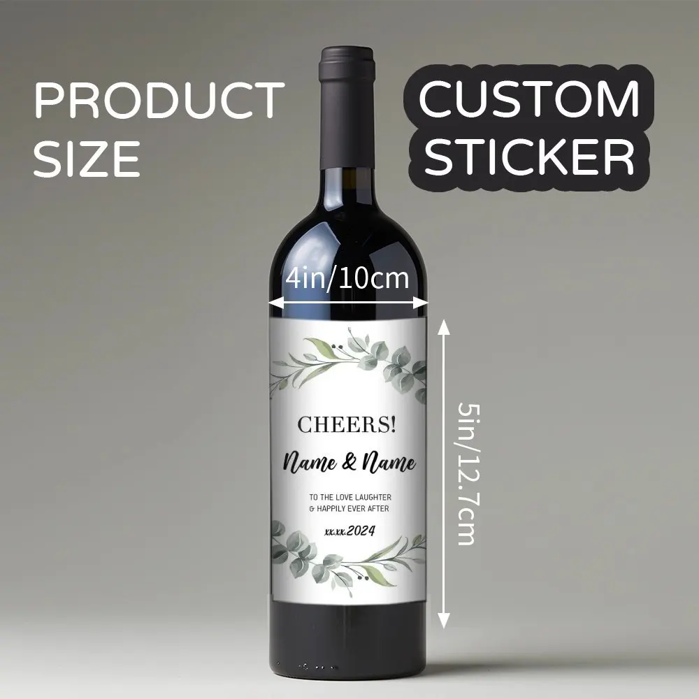 [Customized Products] (Upgraded Version, Sun-Proof and Waterproof) Customized Wedding Wine Bottle Stickers, Suitable for Wedding Gifts, Wedding Banquets, Wedding Decoration Supplies, and Wedding Decoration Party Favors