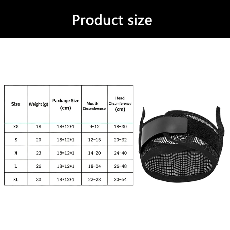 Pet Mouth Cover with Side Strap for Daily Routine Light Weight Mouth Guard best sale
