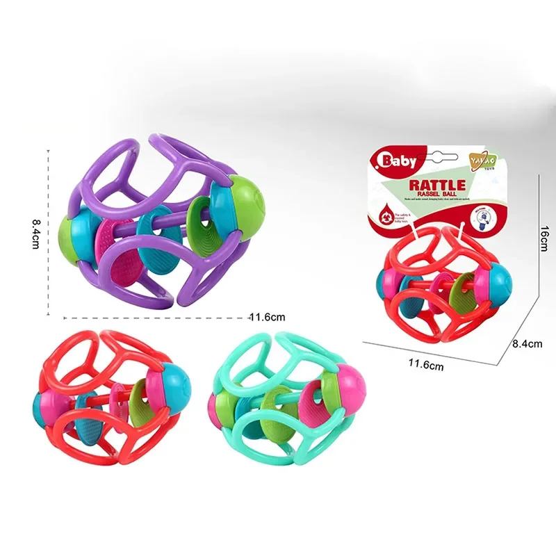 Baby Rattles Soft Hand Bell Grasping Hole Ball Game Newborn Teether Toys Baby Sensory Development Toy Catch Toys for Children