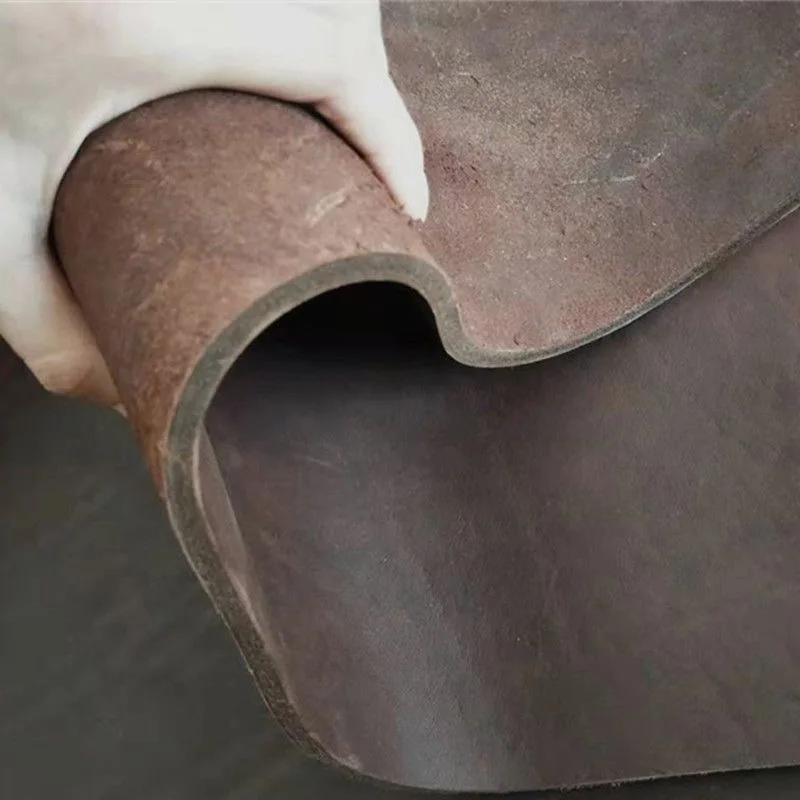 Thick cowhide, genuine leather, cowhide material, brown plain weave, whole sheet, dark brown, oily dog leash, 4.5mm ultra thick