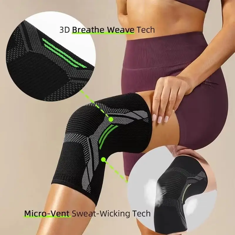 Knee Brace/Knee Support With Anti-Slip Silicone: Thick, Soft Fabric Provides Knee Support And Helps Prevent And Reduce Knee Pain