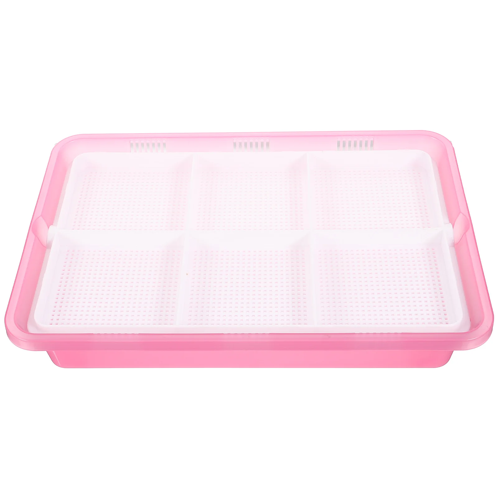 

Cat Grass Planter Double Layer Pink Large Hydroponic Tray Soilless Planting Box for Cats Pets Growing Kit Sprouting Jar