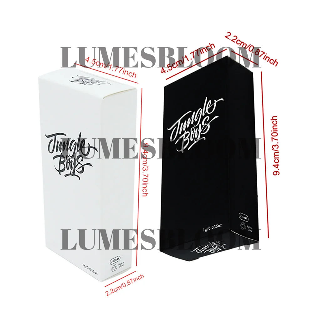 1ml Empty Cartridge Jungleboyz White Black Paper Packaging Display Box Foldable Storage Container Card Slot Boxes Customize
