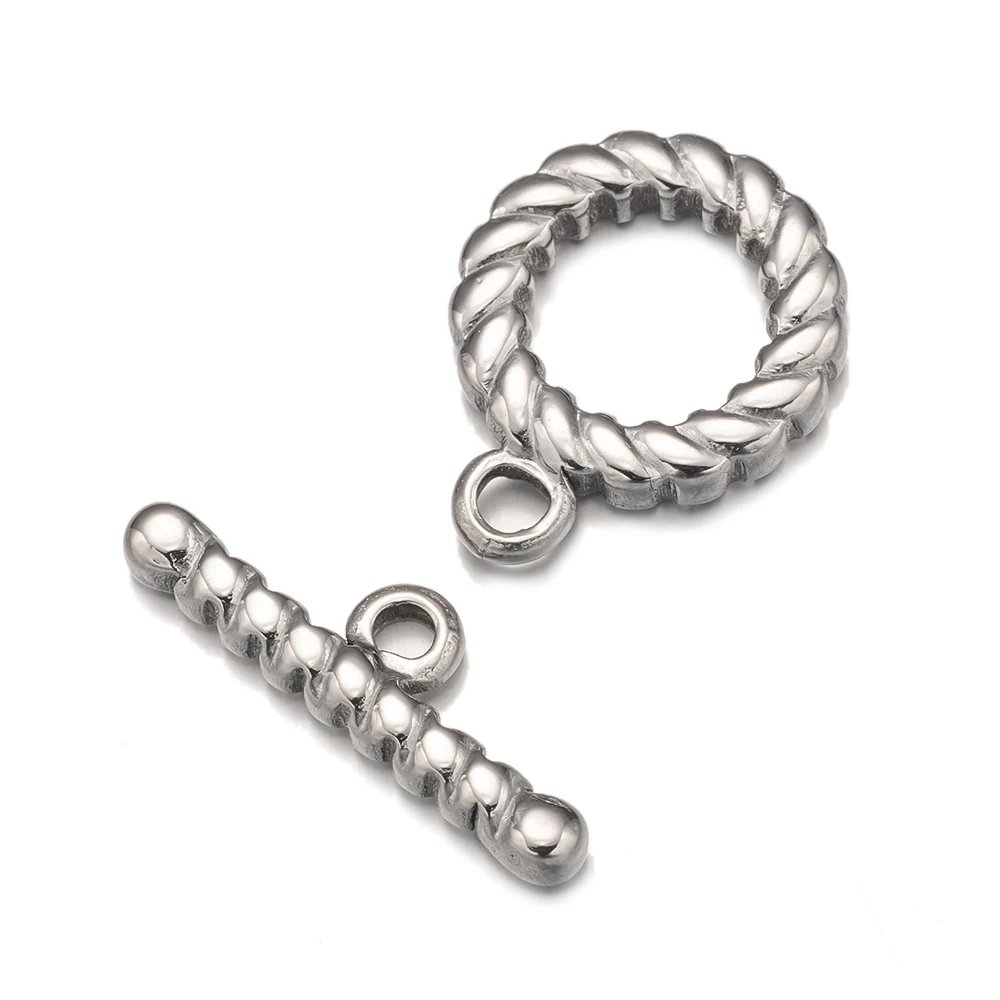 Juego de 2 cierres de extremo OT de palanca dorada de acero inoxidable para collares DIY, pulseras, ganchos, conectores, suministros de joyería, accesorios