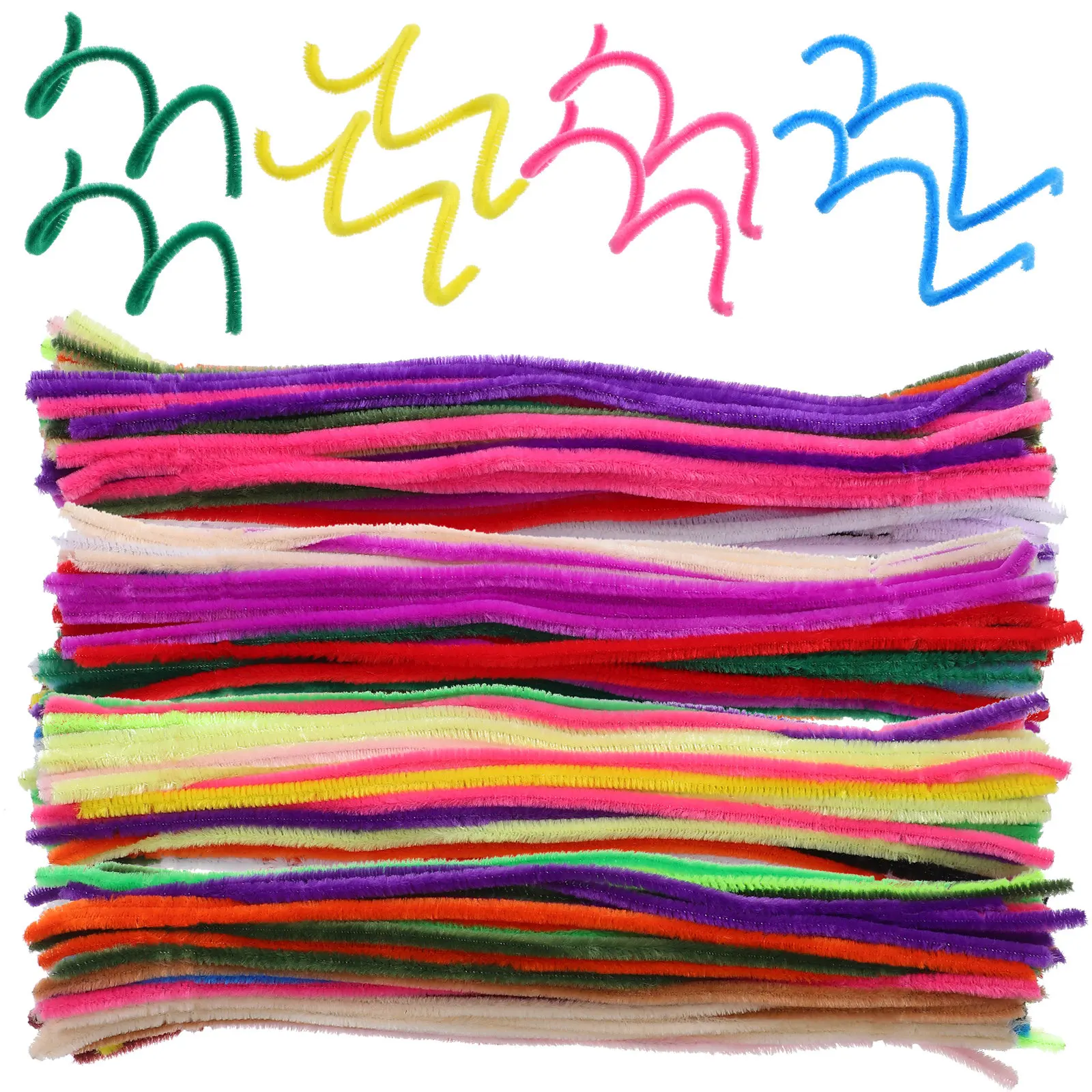 400Pcs Twistable Chenille Stems Craft Kit Assorted Colors Flexible Soft Bendable DIY Pipe Cleaners for Ornaments Decorations