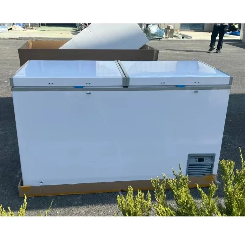 Brand New 318-718 Litre 2-Door Commercial Chest Freezer 220V Single-Temperature Refrigerator for Home Use Meat Storage