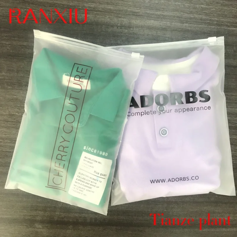 Custom Hot Selling Eco friendly Zipper Resealable Clothes Packaging Frosted Plastic Ziplock Bag