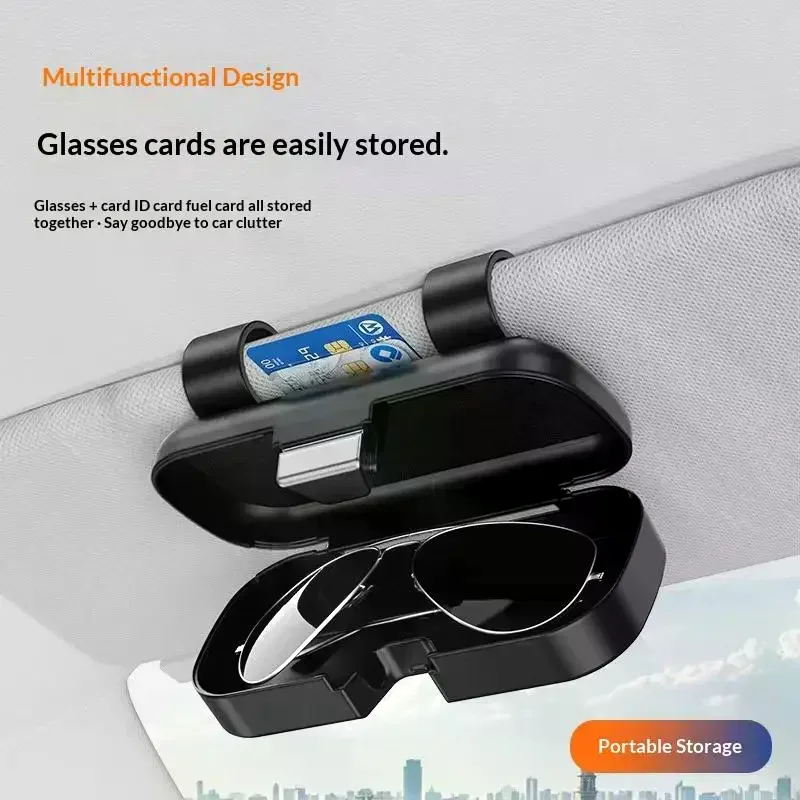 Press Switch Car Glasses Box Sun Visor Glasses Holder Internal Soft Fabric Resistant Shock-proof Eyeglasses Storage Case