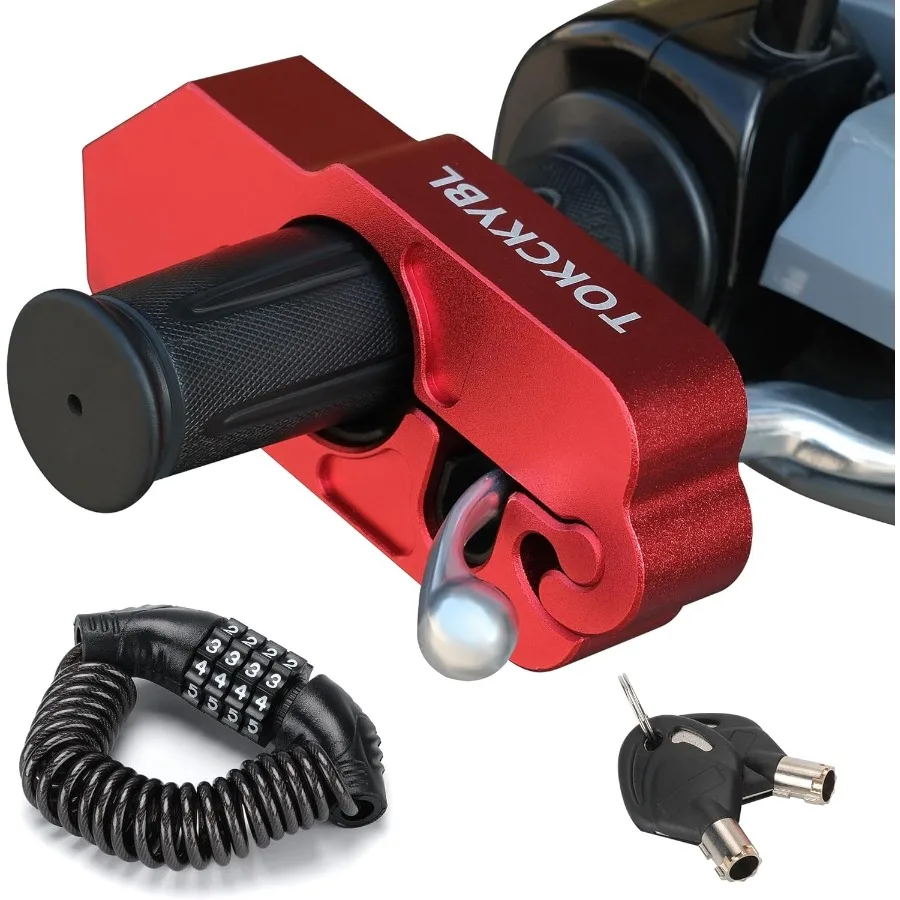 

Heavy Duty AntiTheft Motorcycle Lock with Brake and Handlebar Security Universal Fit for Motorcycles ATVs Dirt Bikes Mopeds Sco