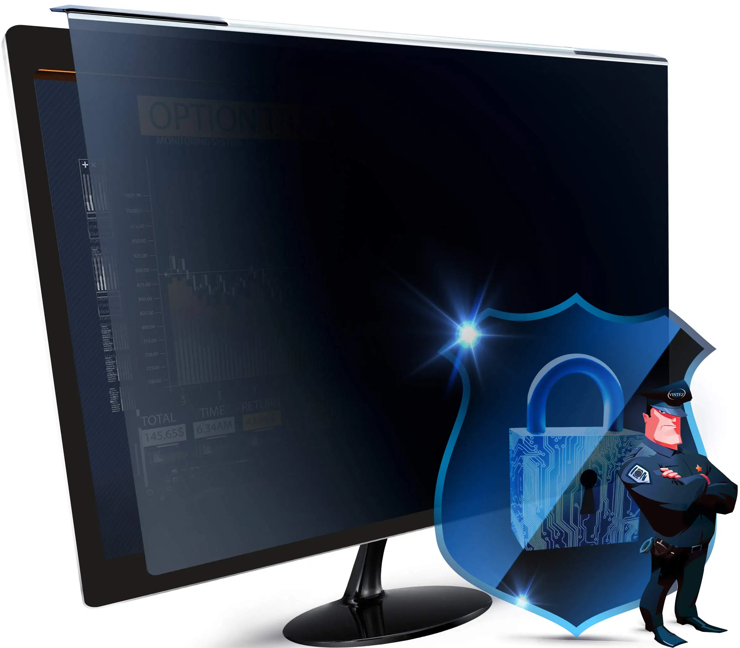 Grade AAA Easy On/Off Computer Privacy Screen For 26-Inch To 27-Inch Widescreen 16:10 And 16:9   Quality Privacy Filter