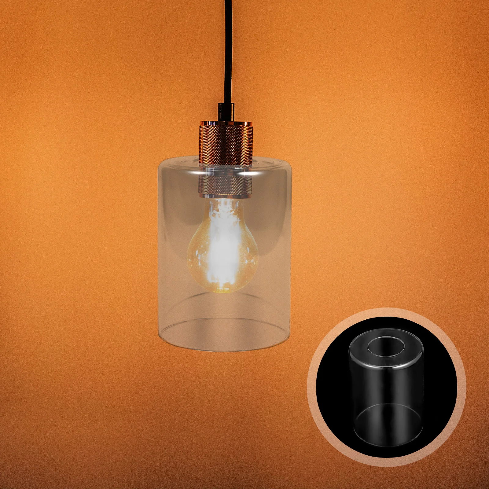 

Glass Cylindrical Transparent Lampshade Clear Elegant Replacement Light Cover for Home Commercial Indoor Lighting