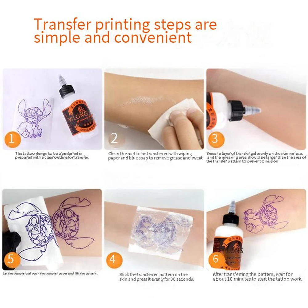 250ml/120ml Tattoo Transfer Cream Gel Tattoo Transfer Gel For Clean Stencils Tattoo Embroidery Practice Transfer Tattoo Supplies