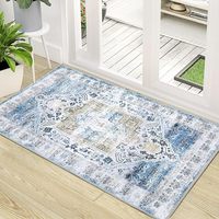 Small Area Rug Machine Washable Rug Entryway Rug Vintage Indoor Floor Cover Carpet Foldable Lightweight Thin Rug