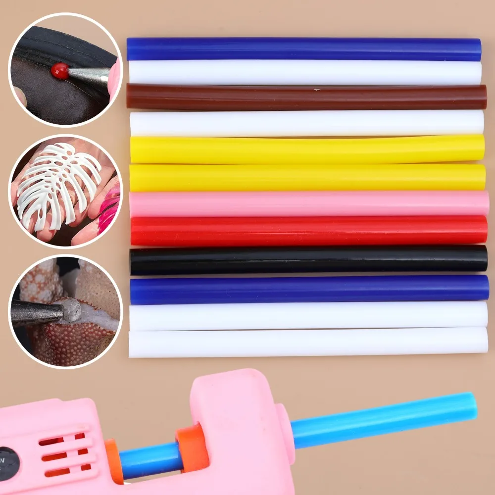 100-10 pçs multicolorido cola quente melt varas forte viscosidade cola paintless reparação tira pistola de cola quente diy ferramenta de reparo 7*100mm