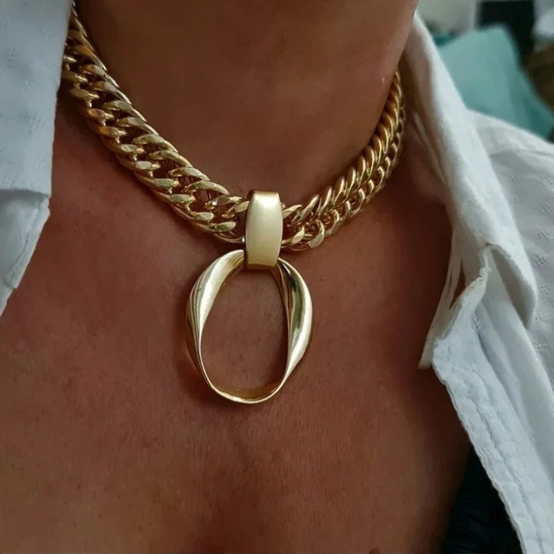 Punk Style Massive Chain Necklace Women's Thick Chains on The Neck Men's Jewelry Choker Goth Grunge Accessories