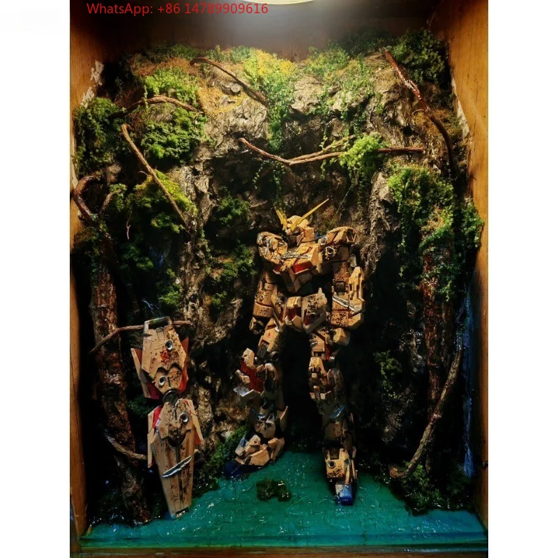Shiny Battle Damage Scene, Variable Lighting 3D Diorama, Movable Pose Model Stand, Action Figure Display Base, Separate Packing