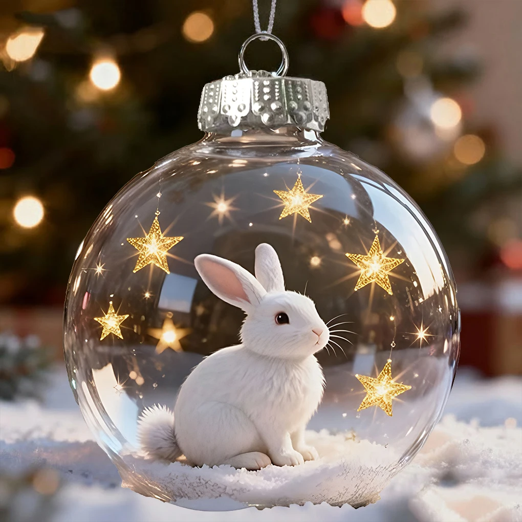 Weihnachtsdekoration, kleines Modell, verspielte Tierdekoration, Kugel, transparent, hängende Weihnachtskugel, Weihnachtsbaum-Anhänger