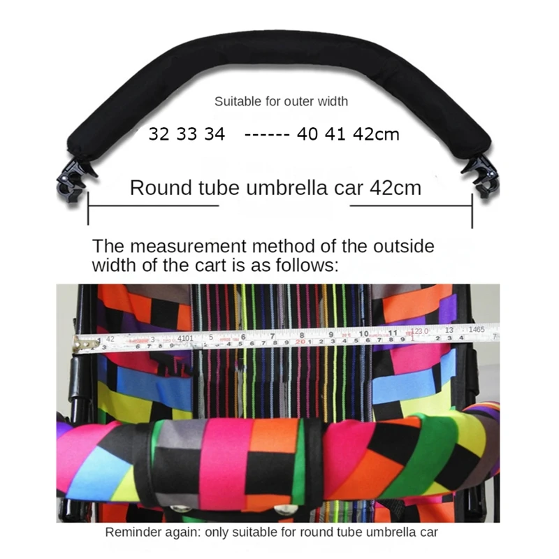 Baby Stroller Handle Black Removable Armrest Bumper Pushchairs Front Armrest Stroller Armrest Accessories