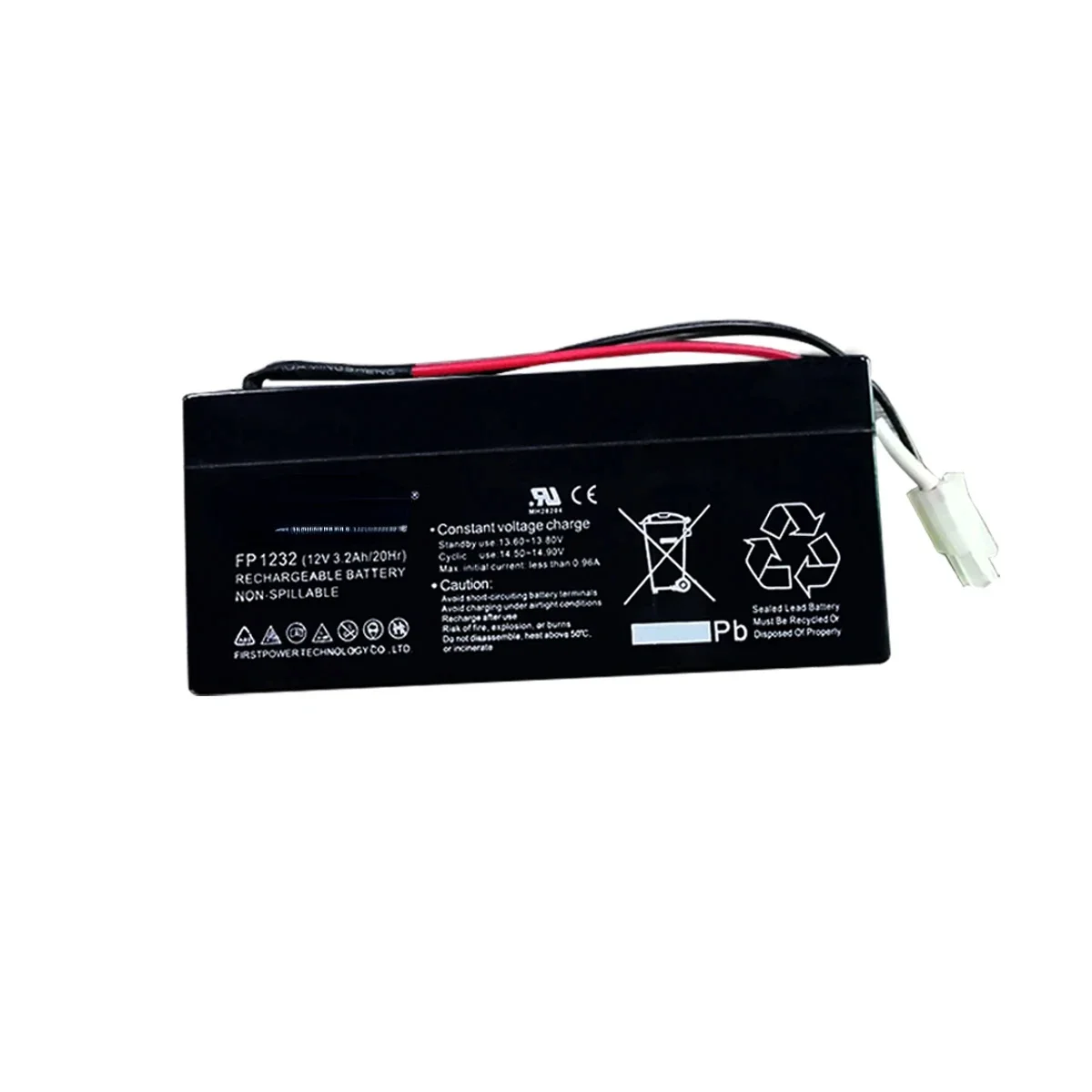 

Original FirstPower FP1232 Pb 12V 3.2Ah 2 needles connector lead-acid cell batteries model FP 1232 for medical