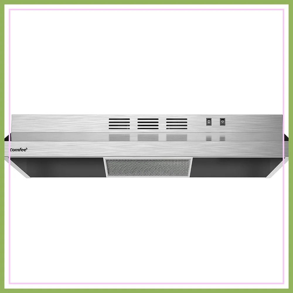 

30 Inch Range Hood Under Cabinet, Ducted/Ductless, 200 CFM, 2 Speed, Stainless Steel