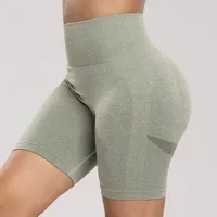 VEQKING seamless women yoga shorts high elastic waist sports leggings hip lift gym fitness tights breathable workout shorts