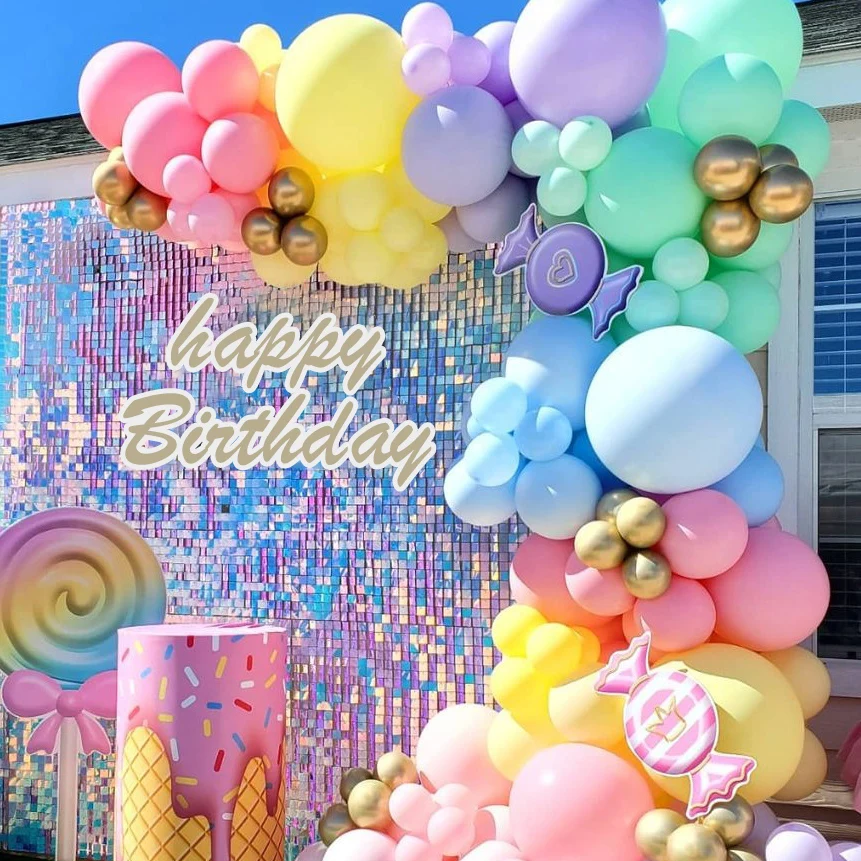 Colorful Macaron Balloons Garland Arch Kit Wedding Birthday Party Decor Kids Birthday Wedding Supplies Latex Ballon Baby Shower