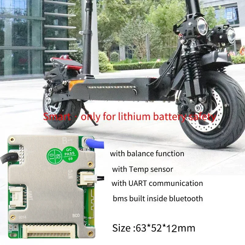 Small Type 3.2V LiFePO4 3.7V Li-ion 20A 30A 40A 50A Electric Bike Smart BMS 7S-14S 24V 36V 48V with UART BT image 10