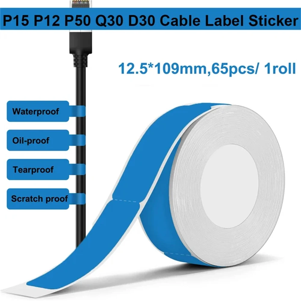 P15 Papierrolle Thermoaufkleber 12x40 14x30 Thermoprinterband Transparentes Etikettenpapier für P11/P12/P15/P50/B100/D30/HP1/HP3