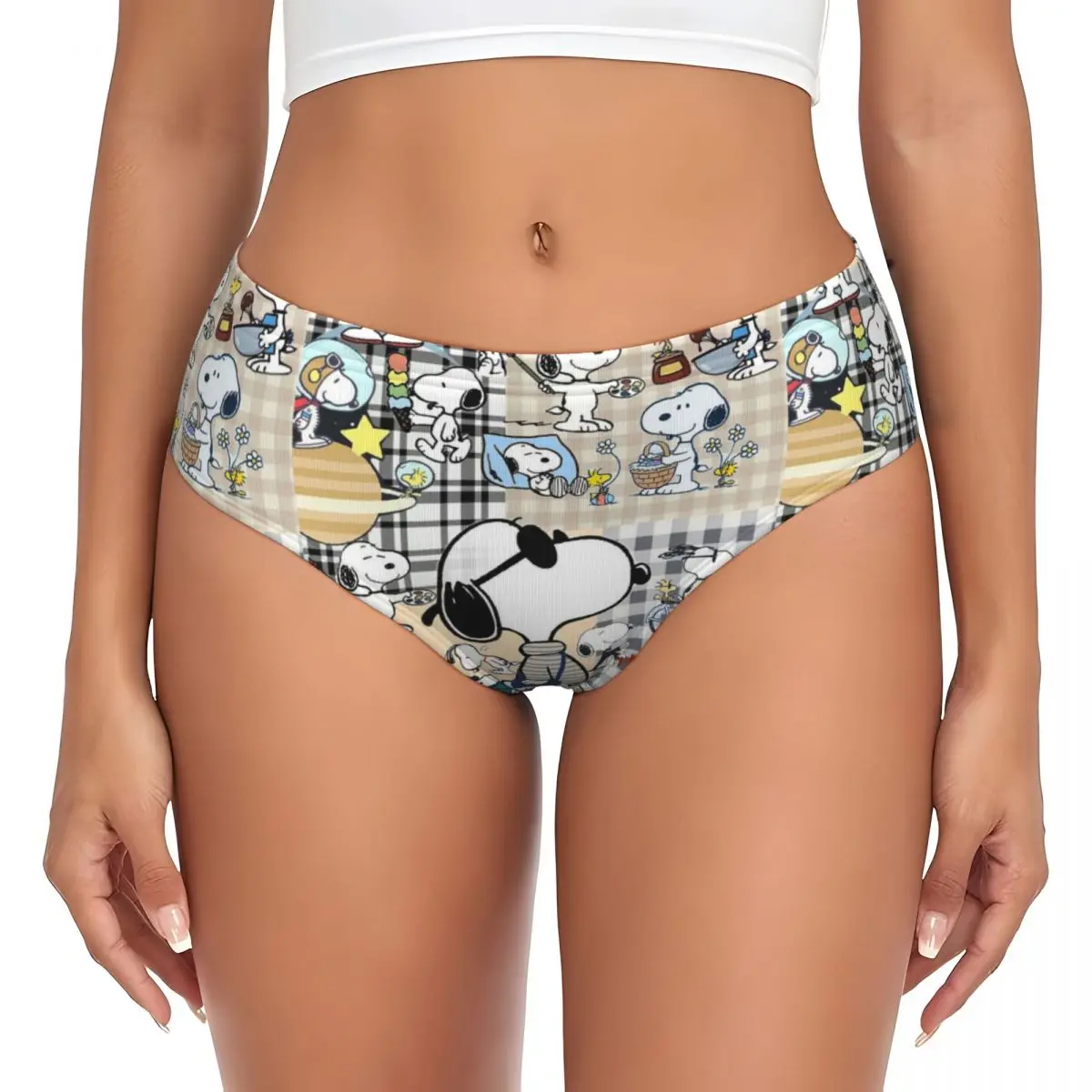 Custom Snoopys Collage Brief Panties Women\'s Comfort Underwear