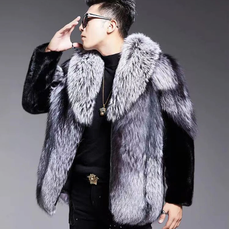 Luxury Brand Warm Fur Coat Men Short Jacket Faux Fur Jacket Casual Loose Zipper Thick Men's Clothing High Quality