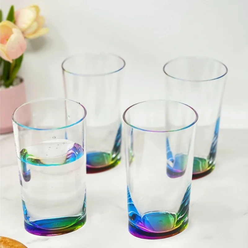 

15oz 4Pcs Oval Halo Acrylic Plastic Hi Ball Glasses Cocktail Tumblers Water Cups Reusable Party Bar Kitchen