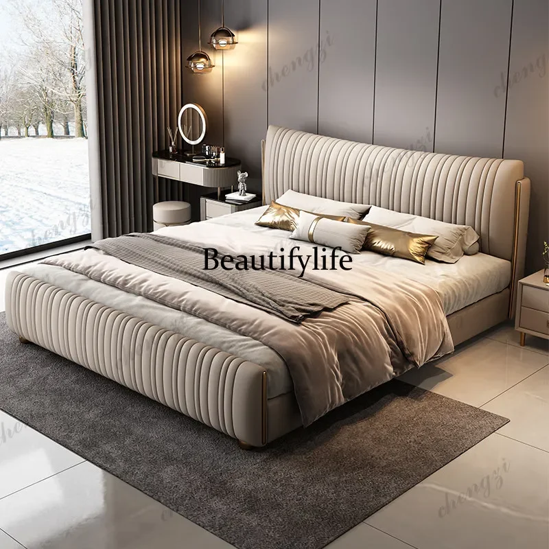Designs Beige Double Bed Couples Girls Australia Storage Frame Double Bed Modern Luxury Wooden Cama De Casal Furniture For HomeN