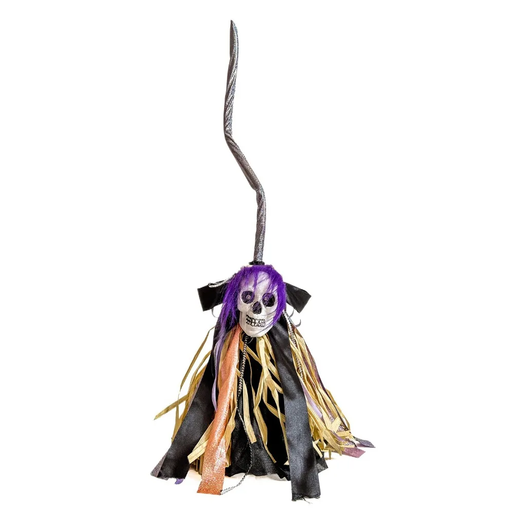 Sound Activated Witch Broom Moving Broomstick Plastic Witch Broomstick Haunted Dancing Broom Spooky Sounds Electric Rotating