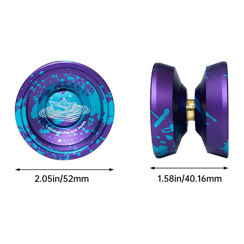 LESHARE Yoyo Magic Yoyo Professional Alloy Competition Newbie Entry Dead Sleep Turn Alive Sleep Yo-Yo Black Pearl Durable