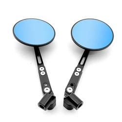 Motorcycle Mirrors Universal 8mm 10mm Adjustable Aluminum HD Vision For Honda Street Bike Scooter E-bike Round Mirror