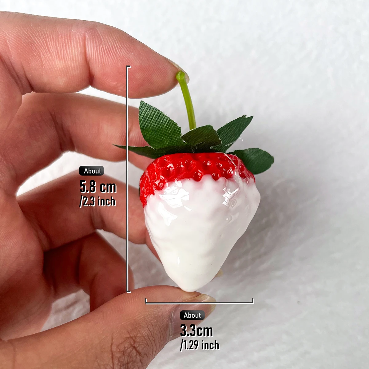 3 Stück PVC gefälschte Marmelade Erdbeeren, realistisches Obstmodell für Fotografie, Schaufenster-Requisite, Heim- und Küchendekorationszubehör – Detail 7