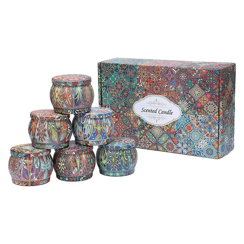 

6 Piece Set Empty Aromatherapy Candle Jar Can Creative Fragrance Candle Tin Candle Jars DIY Candle Making Accessories for Party